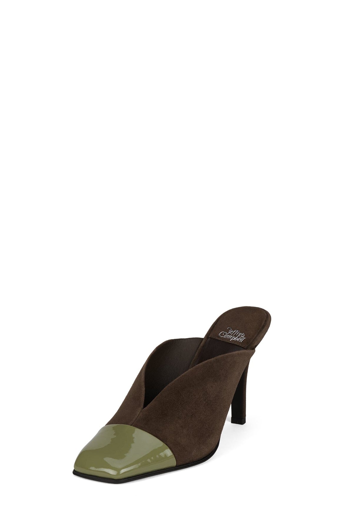 PASSAGE Jeffrey Campbell Heeled Sandal Dark Brown Green Combo _hover