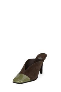 PASSAGE Jeffrey Campbell Heeled Sandal Dark Brown Green Combo _hover