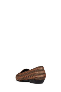 PAULEEN Jeffrey Campbell Woven Flats Copper Brocade