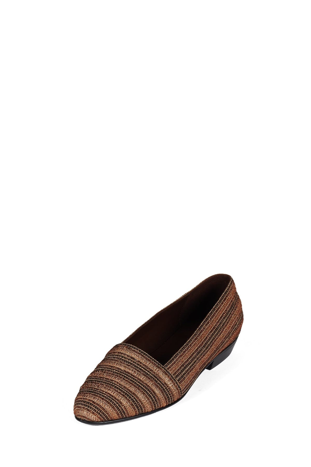 PAULEEN Jeffrey Campbell Woven Flats Copper Brocade
_hover