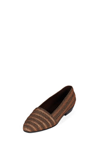 PAULEEN Jeffrey Campbell Woven Flats Copper Brocade
_hover