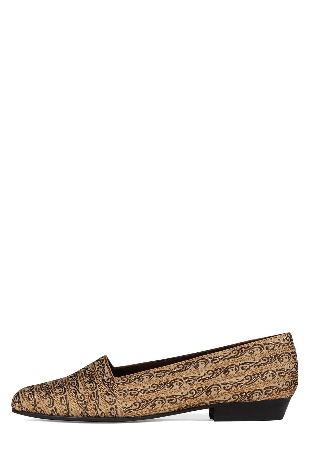 PAULEEN Jeffrey Campbell Woven Flats Beige Brocade