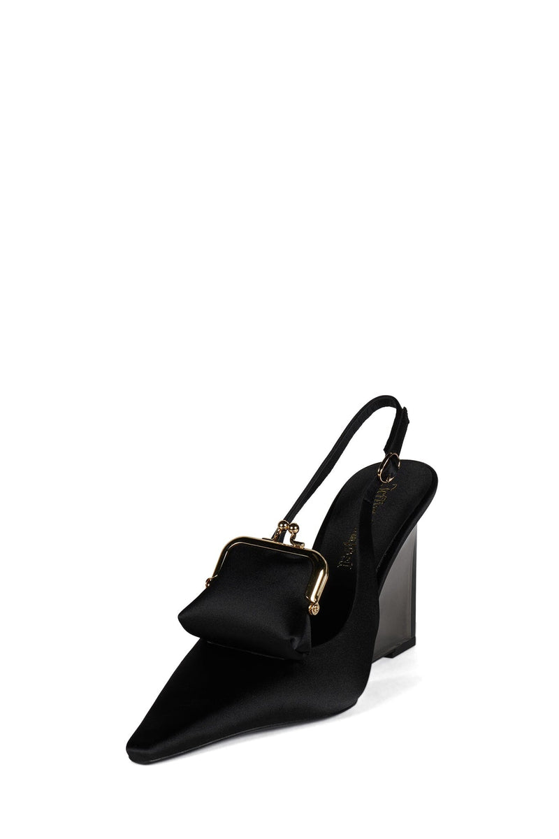 PAY-ME Jeffrey Campbell Slingback Wedge Black Satin Combo
_hover