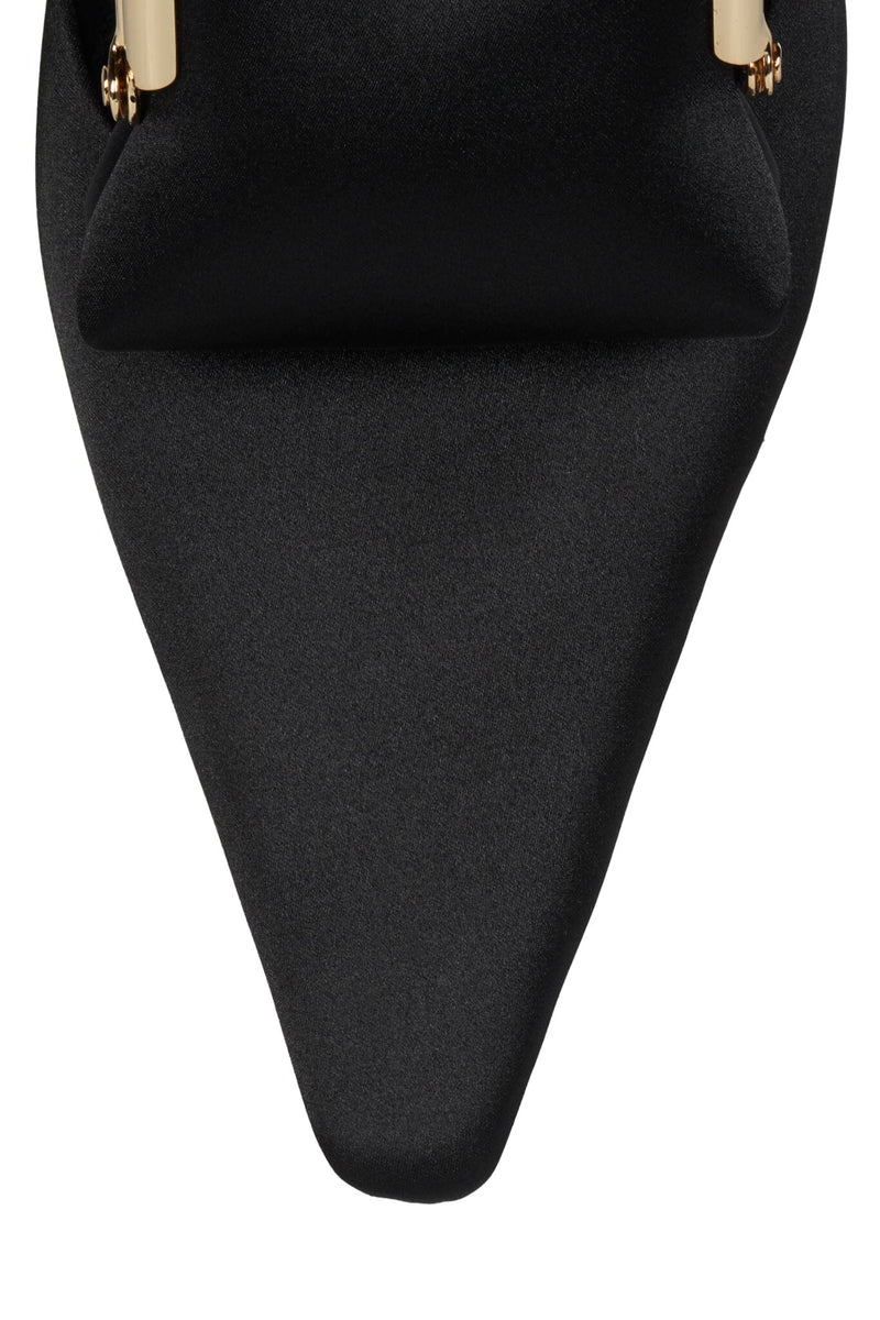 PAY-ME Jeffrey Campbell Slingback Wedge Black Satin Combo