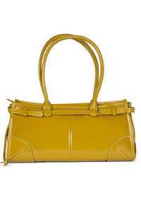 PESKY Jeffrey Campbell Shoulder Bag Chartreuse Crinkle Patent