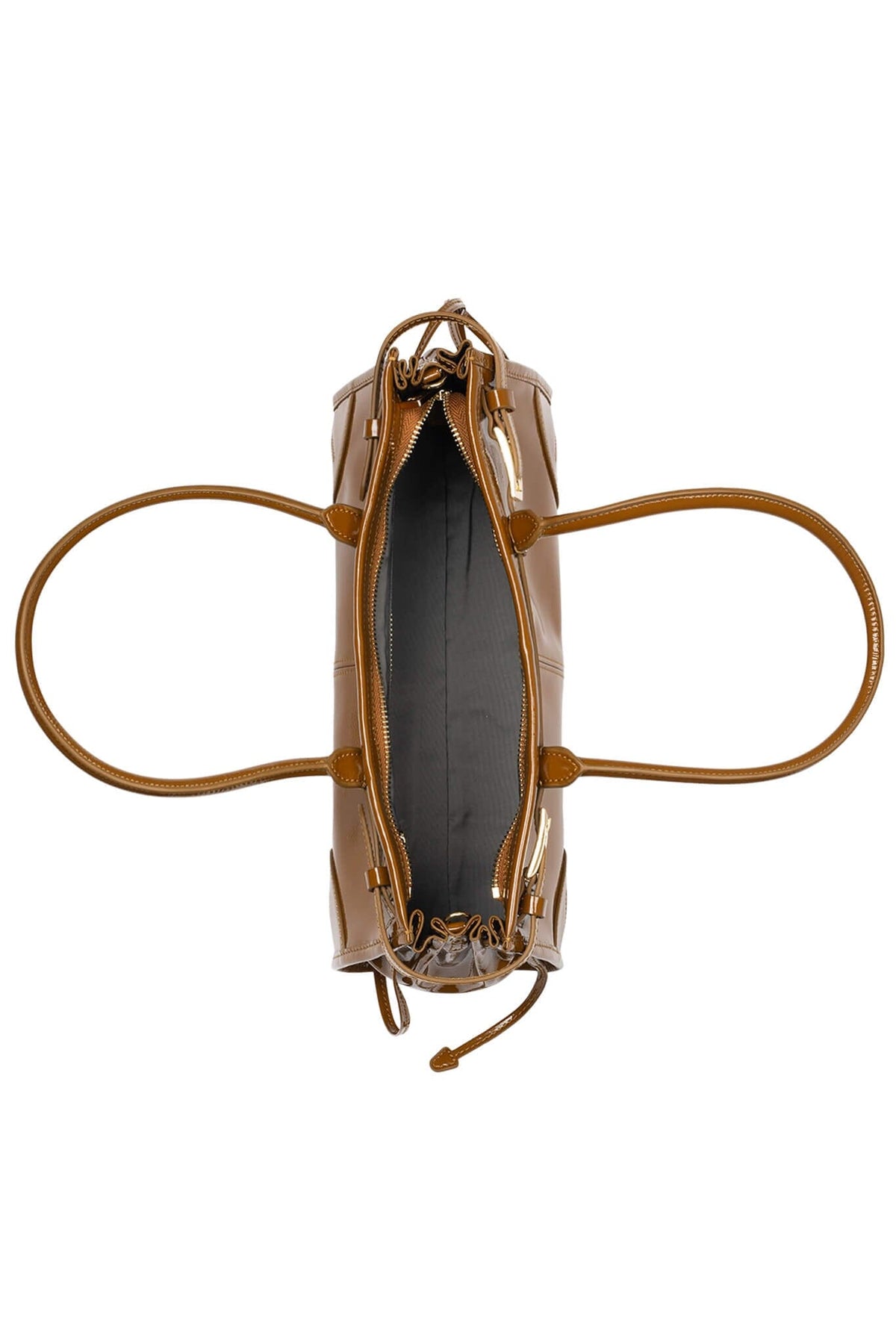 PESKY Jeffrey Campbell Shoulder Bag Tan Crinkle Patent