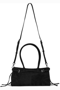 PESKY Jeffrey Campbell Shoulder Bag Black Suede _hover