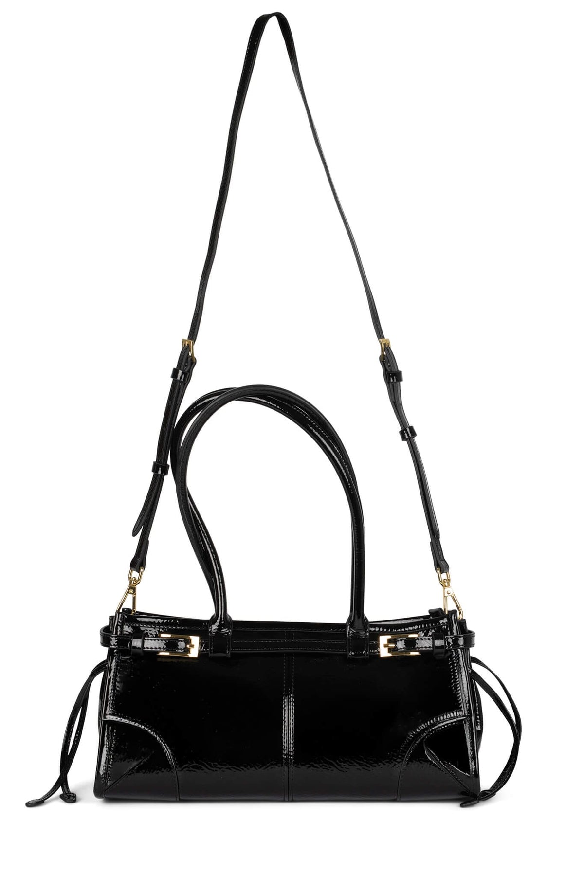 PESKY Jeffrey Campbell Shoulder Bag Black Crinkle Patent