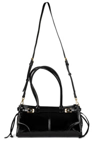 PESKY Jeffrey Campbell Shoulder Bag Black Crinkle Patent