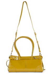 PESKY Jeffrey Campbell Shoulder Bag Chartreuse Crinkle Patent 