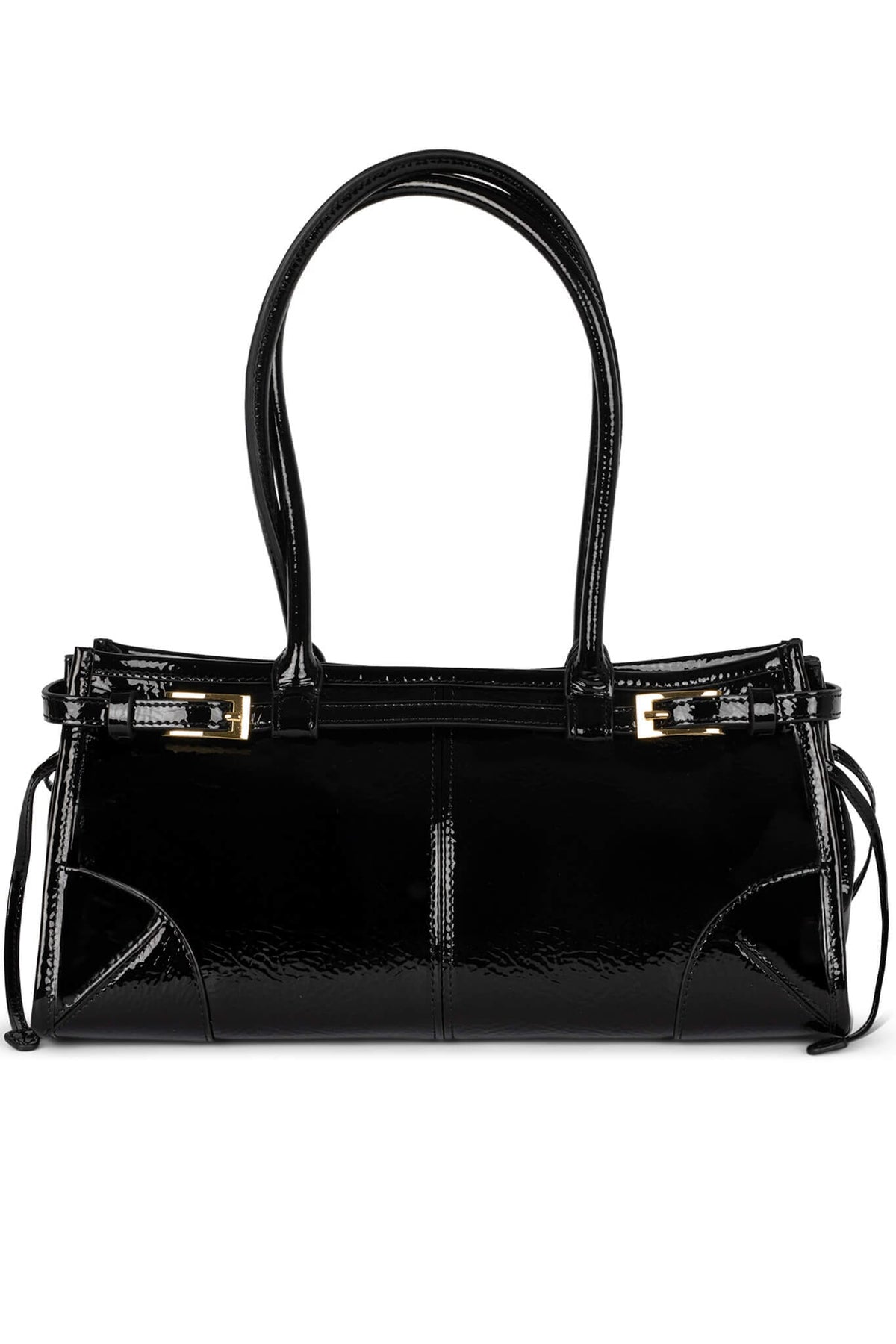 PESKY Jeffrey Campbell Shoulder Bag Black Crinkle Patent 