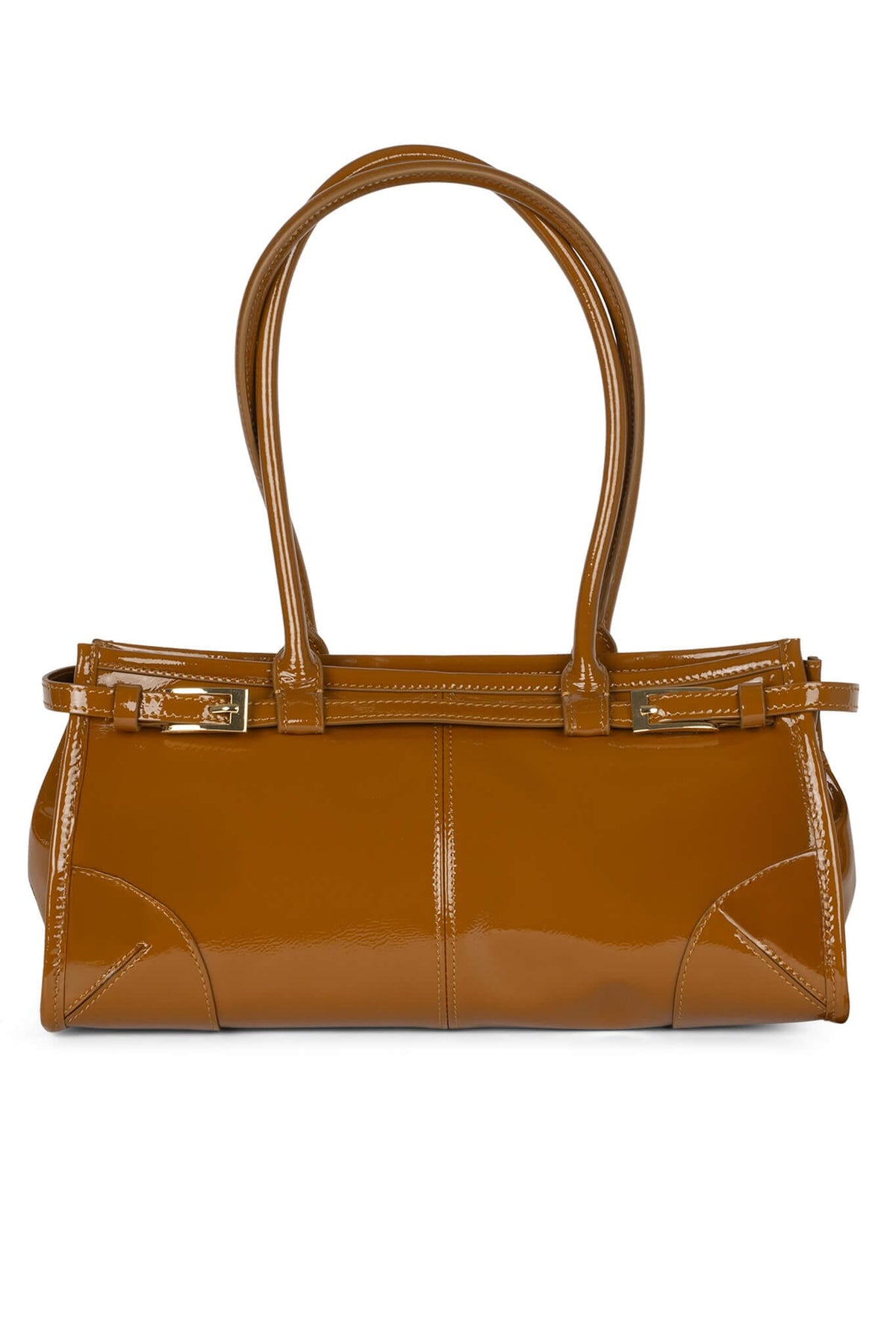 PESKY Jeffrey Campbell Shoulder Bag Tan Crinkle Patent