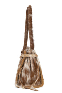 PESKY-F Jeffrey Campbell Shoulder Bag Tan White Long Hair