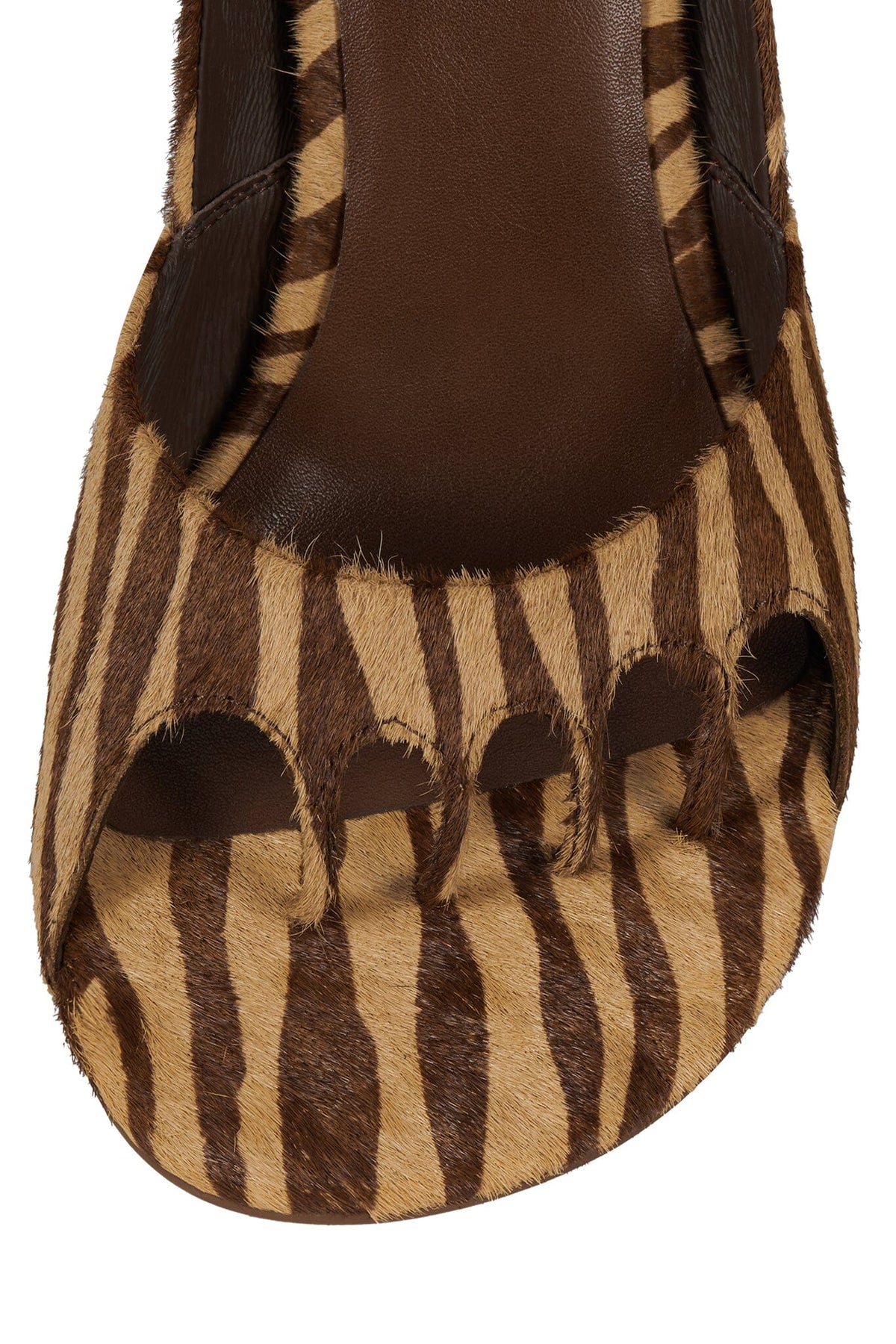 PHASES-F Heeled Sandal Beige Brown Zebra