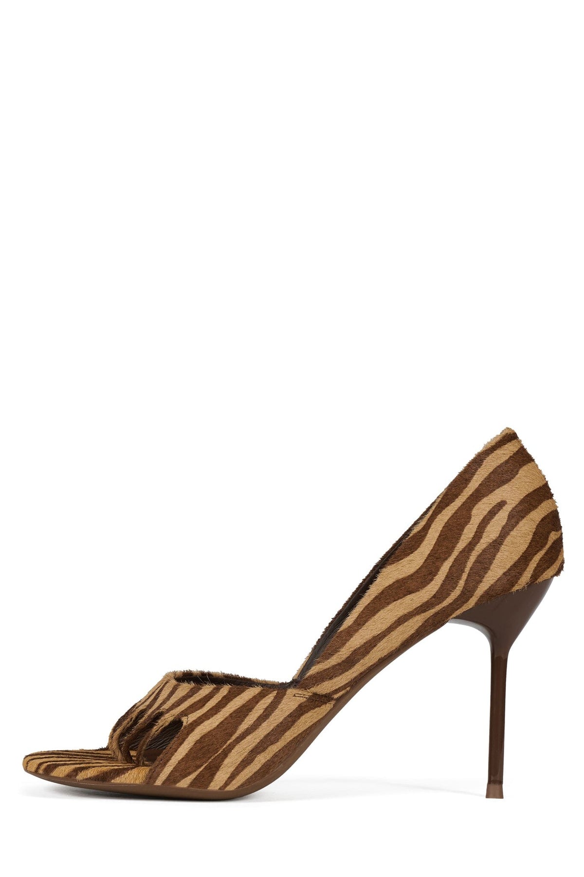 PHASES-F Heeled Sandal Beige Brown Zebra