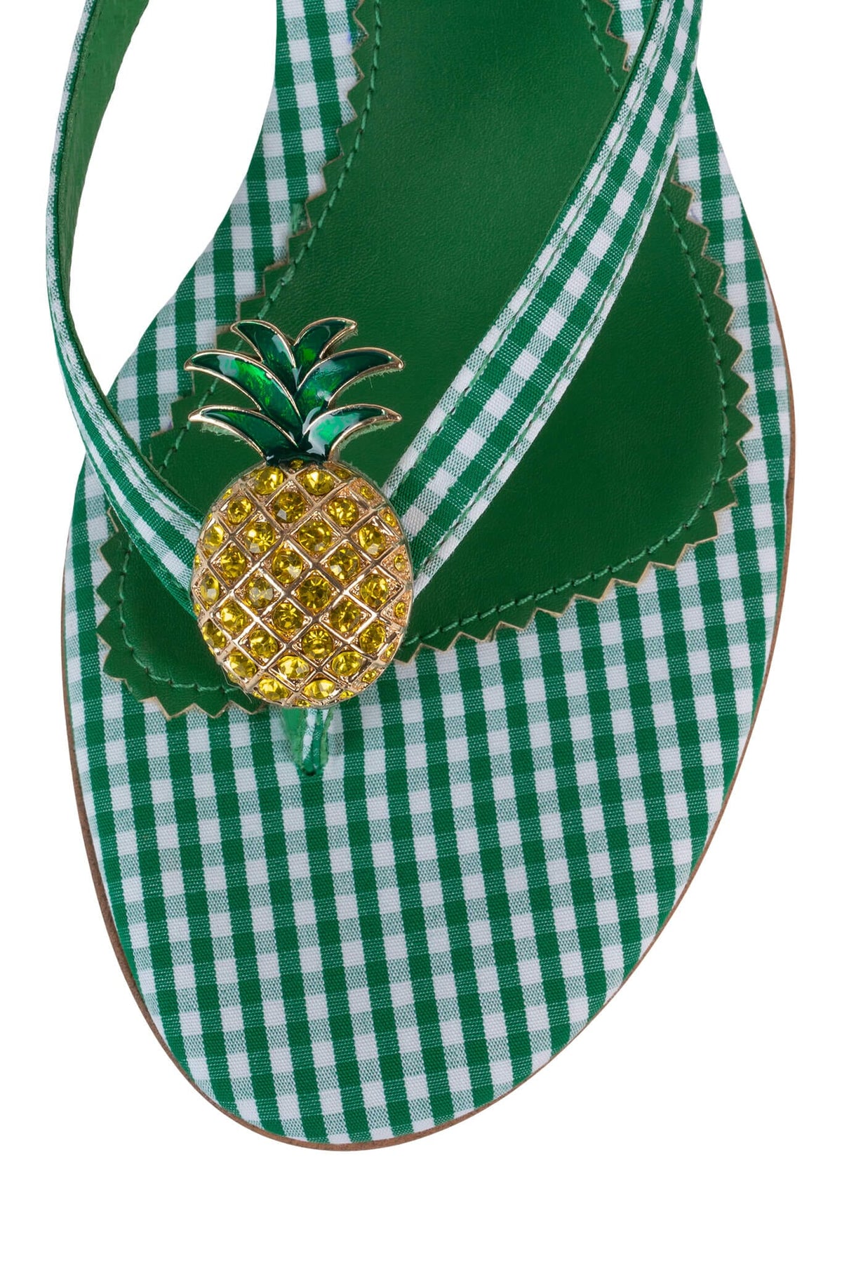 PINACOLADA Jeffrey Campbell Kitten Heel Sandals Green Gingham