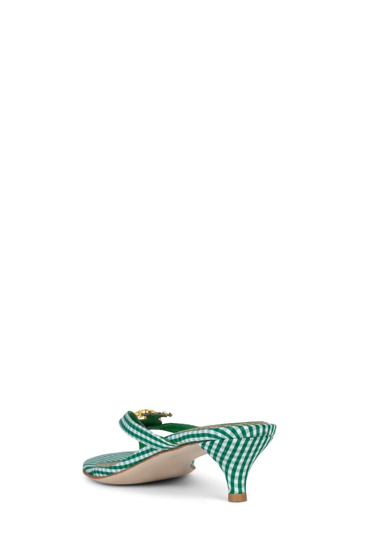 PINACOLADA Jeffrey Campbell Kitten Heel Sandals Green Gingham
