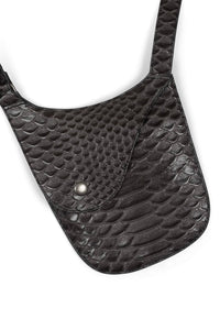 POCHETTE Dark Grey Snake Cross-Back Harness Bag