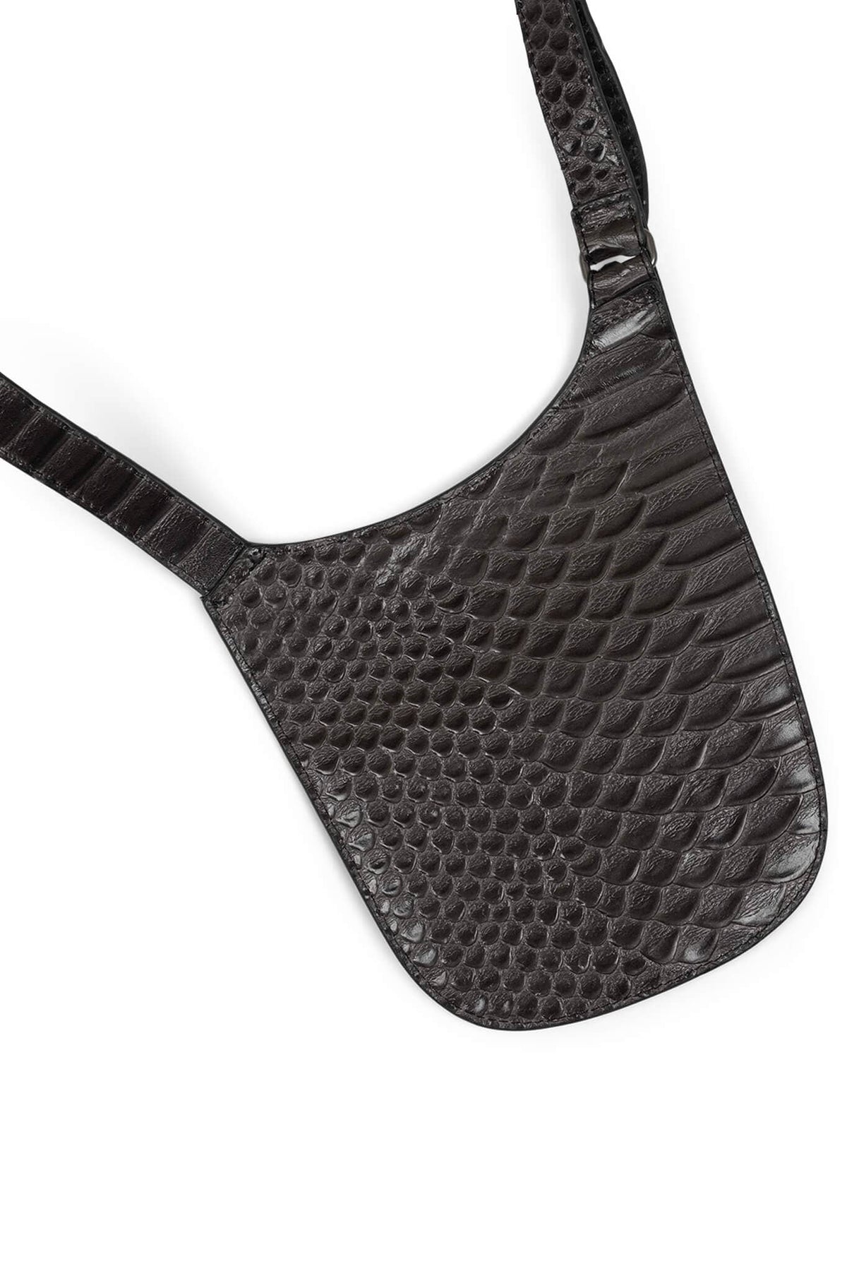 POCHETTE Dark Grey Snake Cross-Back Harness Bag