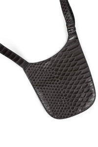 POCHETTE Dark Grey Snake Cross-Back Harness Bag