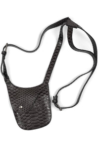 POCHETTE Dark Grey Snake Cross-Back Harness Bag