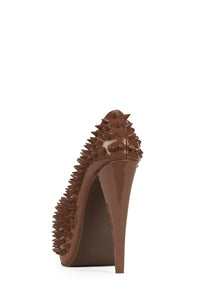 PRICKED Jeffrey Campbell Platform Pump Tan Patent
