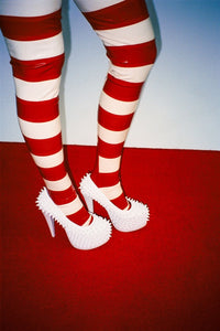 PRICKED Jeffrey Campbell Platform Pump White Patent