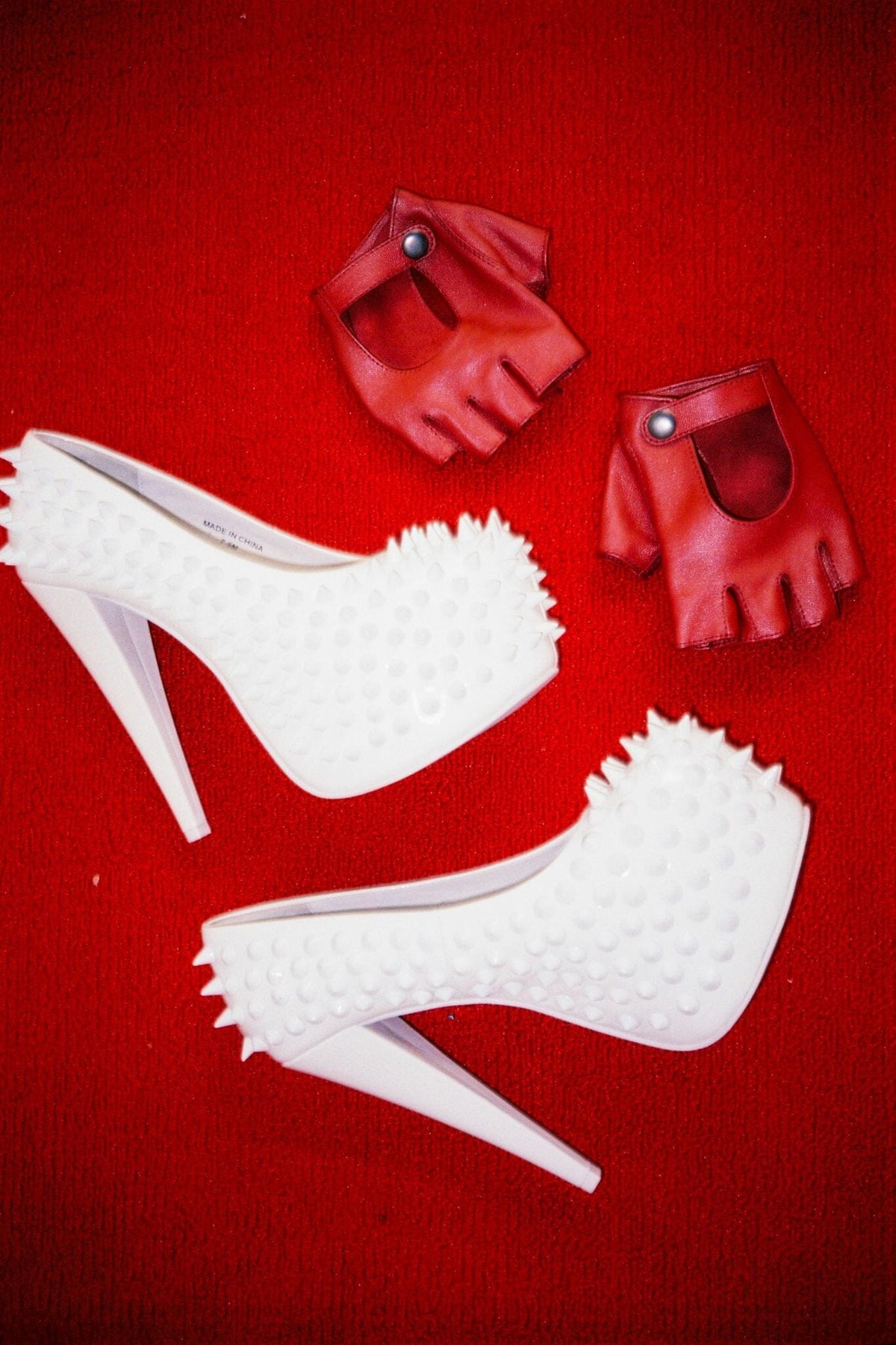 PRICKED Jeffrey Campbell Platform Pump White Patent
