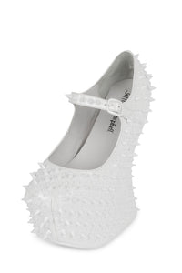 PRICKLY Jeffrey Campbell Platform Pump White Patent White _hover