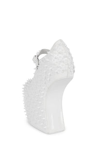 PRICKLY Jeffrey Campbell Platform Pump White Patent White 