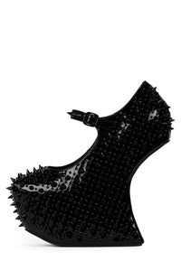 PRICKLY Jeffrey Campbell Platform Pump Black Patent Black