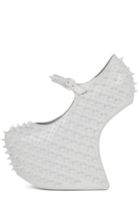 PRICKLY Jeffrey Campbell Platform Pump White Patent White 