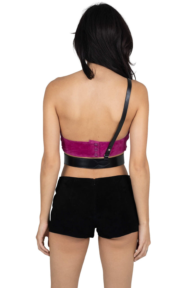 PSYCHIC TOP Jeffrey Campbell Top Fuchsia Suede