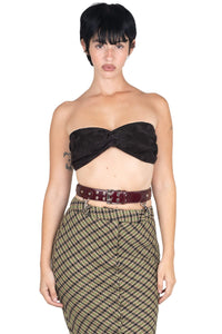PSYCHIC TOP Jeffrey Campbell Top Coffee Suede