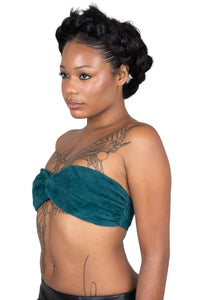 PSYCHIC TOP Jeffrey Campbell Top Turquoise Suede