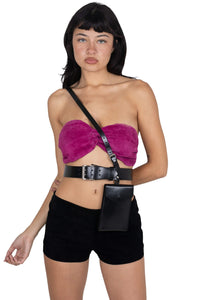 PSYCHIC TOP Jeffrey Campbell Top Fuchsia Suede