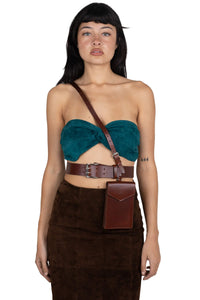 PSYCHIC TOP Jeffrey Campbell Top Turquoise Suede