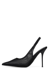 PUCKER-MSH Jeffrey Campbell Heeled Sandal Black Mesh