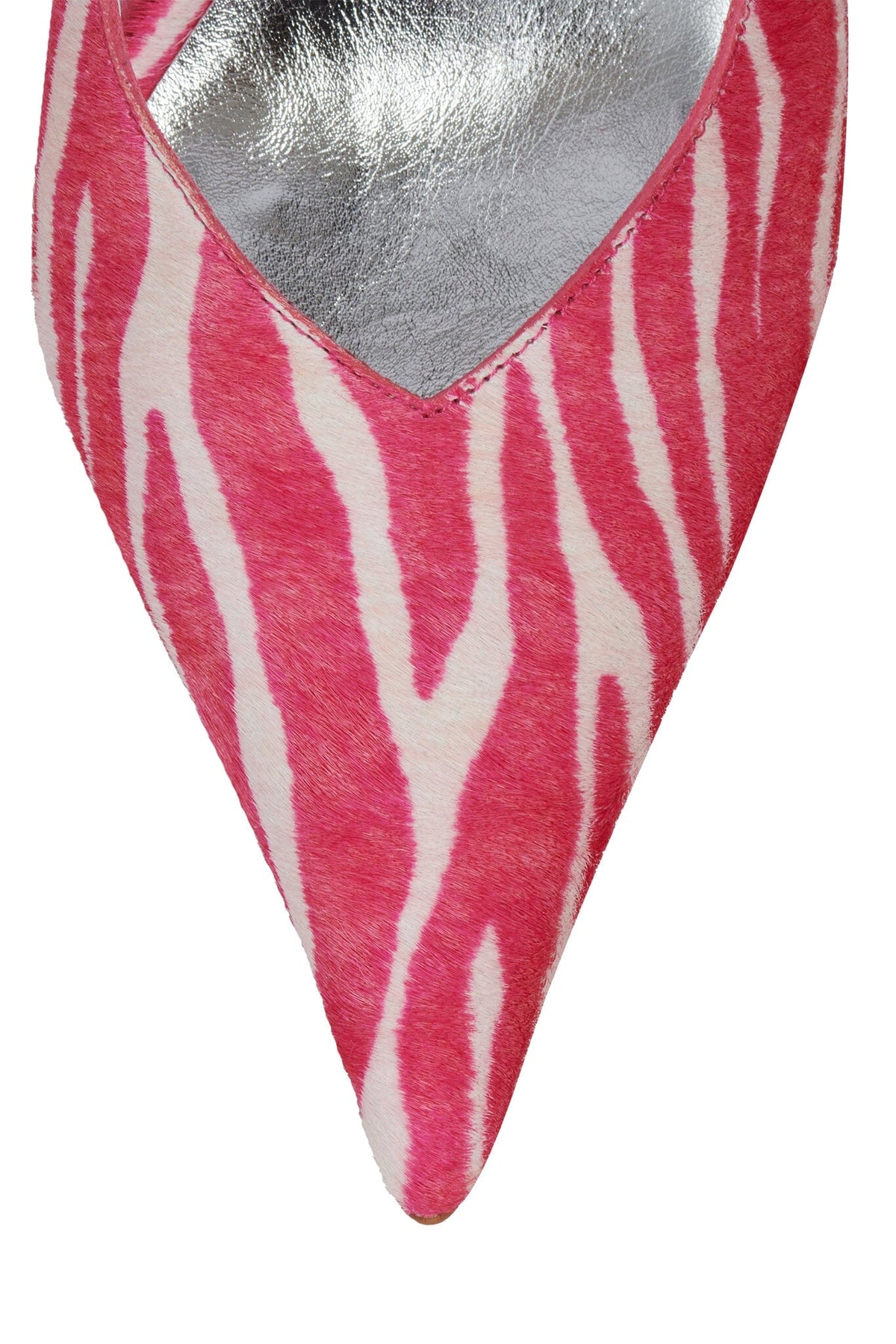 PUCKER-SF Slingback Heel Pink White Zebra