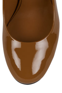 REAL-LIFE Jeffrey Campbell High Heel Tan Crinkle Patent