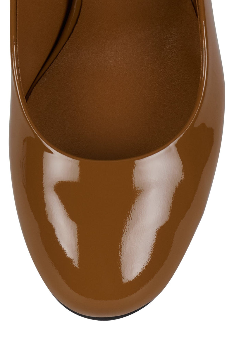 REAL-LIFE Jeffrey Campbell High Heel Tan Crinkle Patent