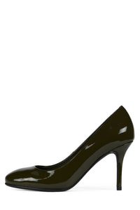 EAL-LIFE Jeffrey Campbell High Heel Olive Crinkle Patent