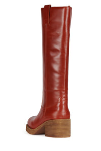 REFLECT-HI Jeffrey Campbell Knee-High Boot Dark Tan