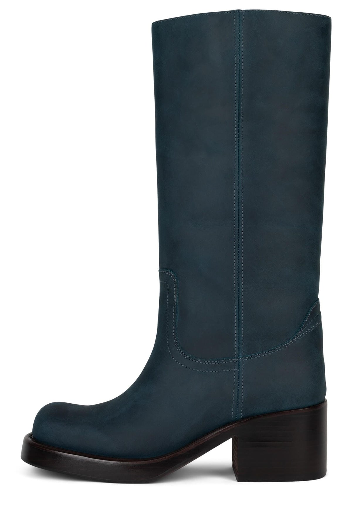 REFLECT Jeffrey Campbell Heeled Boot Teal CH Brown Stack