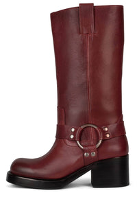 REFLECTION Jeffrey Campbell Knee High Boots Red