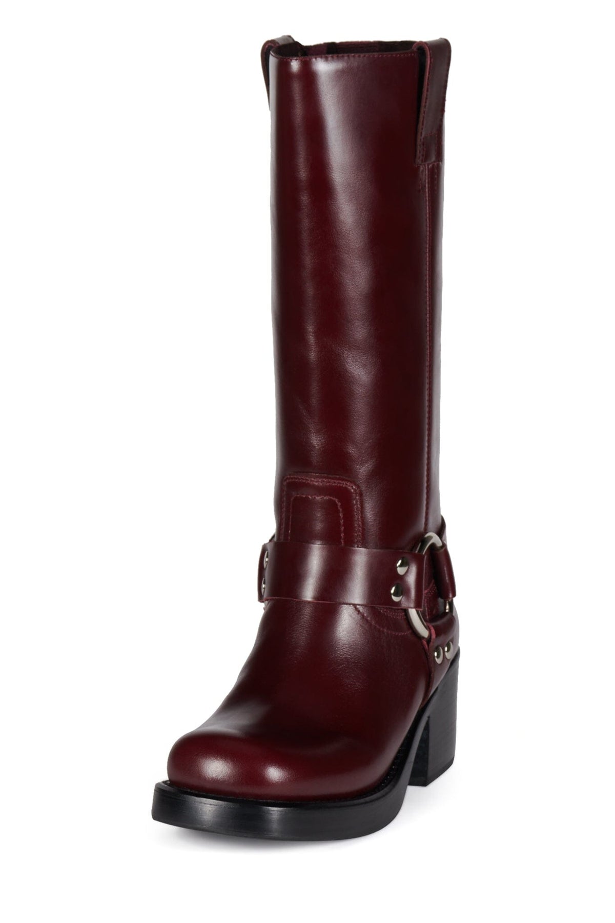 REFLECTION Jeffrey Campbell Knee High Boots Wine Black Stack
_hover