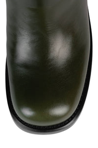 REFLECTION Jeffrey Campbell Knee High Boots Olive Dark Stack