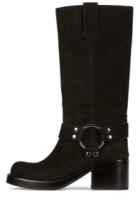 REFLECTION Jeffrey Campbell Knee High Boots Brown Suede
