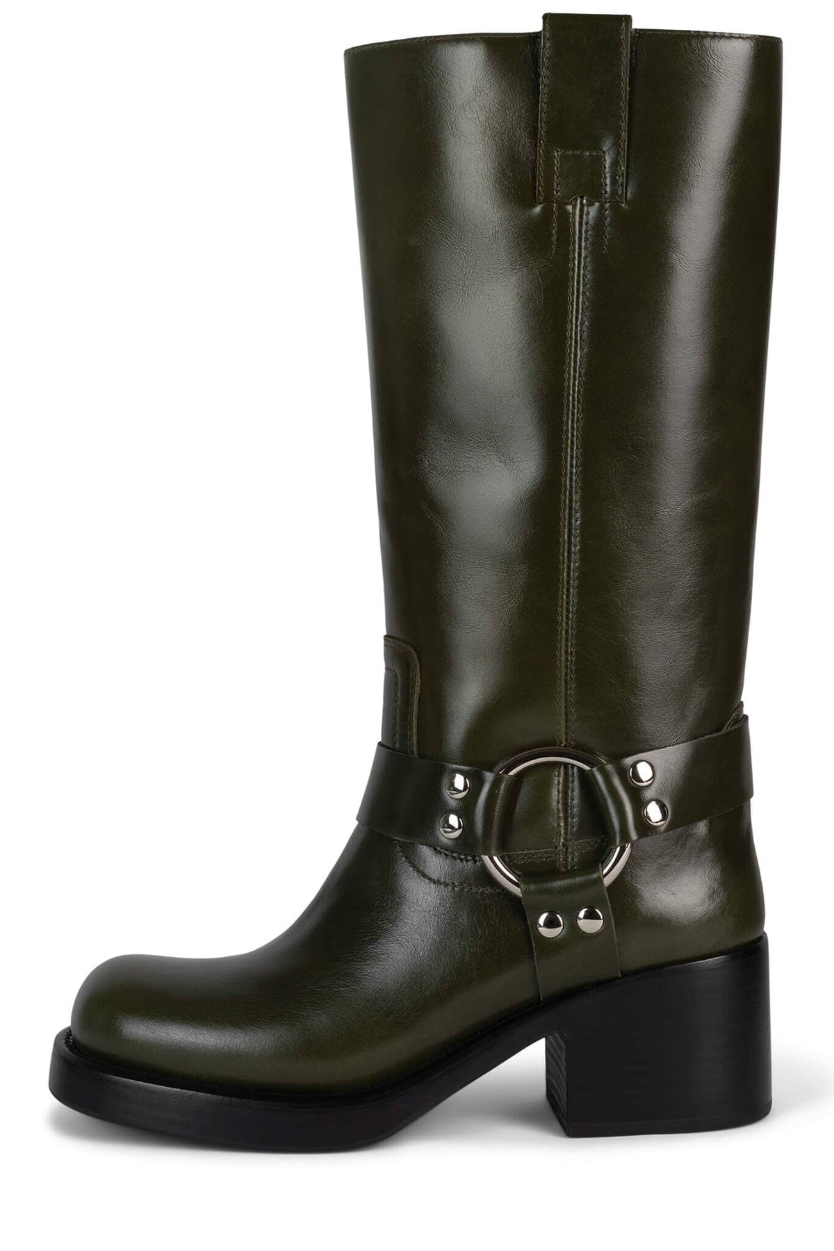 REFLECTION Jeffrey Campbell Knee High Boots Olive Dark Stack