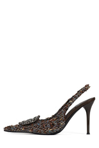 REGARDS Jeffrey Campbell Slingback Pump Grey Multi Tweed